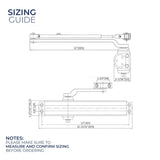 DC400 - Grade 1 Heavy Duty Surface Mount Door Closer, Adjustable Spring Size 1-6