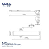 DC400 - Grade 1 Heavy Duty Surface Mount Door Closer, Adjustable Spring Size 1-6