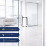 Offset Pull Handle - 10" Mounting Centre to Centre, Extruded Solid Aluminum