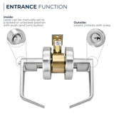 Grade 2 Commercial Door Lock Leverset- Entry/Office Function