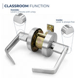 Grade 2 Commercial Door Lock Leverset- Classroom Function