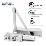 DC4300 - Grade 1 Heavy Duty Surface Mount Door Closer, Adjustable Spring Size 1-6