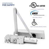 DC4300 - Grade 1 Heavy Duty Surface Mount Door Closer, Adjustable Spring Size 1-6