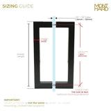 8"  Square Back-to-Back Shower Door Pull Handle
