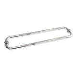 18" Center to Center Round Back-to-Back Shower Door Towel Bar