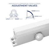 DC304 - Grade 2  Surface Mount Door Closer, Spring Size 4