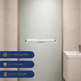 18" Center to Center Round Back-to-Back Shower Door Towel Bar