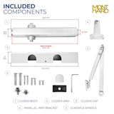 DC400 - Grade 1 Heavy Duty Surface Mount Door Closer, Adjustable Spring Size 1-6