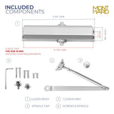 DC304 - Grade 2  Surface Mount Door Closer, Spring Size 4