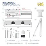 DC4300 - Grade 1 Heavy Duty Surface Mount Door Closer, Adjustable Spring Size 1-6
