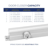 DC400 - Grade 1 Heavy Duty Surface Mount Door Closer, Adjustable Spring Size 1-6