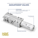 DC4300 - Grade 1 Heavy Duty Surface Mount Door Closer, Adjustable Spring Size 1-6