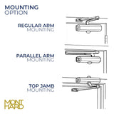 DC400 - Grade 1 Heavy Duty Surface Mount Door Closer, Adjustable Spring Size 1-6
