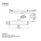 DC303 - Grade 2 Surface Mount Door Closer, Spring Size 3