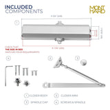 DC304 - Grade 2  Surface Mount Door Closer, Spring Size 4