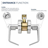 Grade 2 Commercial Door Lock Leverset- Entry/Office Function