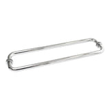 18" Center to Center Round Back-to-Back Shower Door Towel Bar