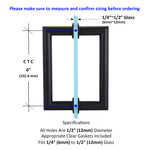 Mitered Back-to-Back Shower Door Pull Handle with Washers