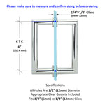 Mitered Back-to-Back Shower Door Pull Handle with Washers