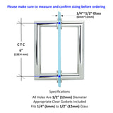 Mitered Back-to-Back Shower Door Pull Handle with Washers