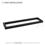 18" Center to Center Square Back-to-Back Shower Door Towel Bar with Mitered Corners