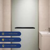 18" Center to Center Square Back-to-Back Shower Door Towel Bar with Mitered Corners