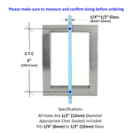 6" Contemporary Square Back-to-Back Shower Door Pull Handle