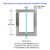 6" Contemporary Square Back-to-Back Shower Door Pull Handle