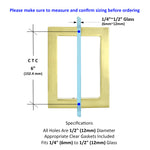 6" Contemporary Square Back-to-Back Shower Door Pull Handle