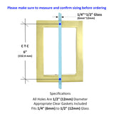 6" Contemporary Square Back-to-Back Shower Door Pull Handle