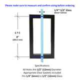 8" Contemporary Square Back-to-Back Shower Door Pull Handle