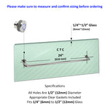 Single-Sided Shower Door Towel Bar with Washer-Tubular