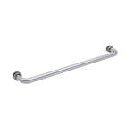 18" / Brushed Nickel | Shower Door Towel Bar with Washer-Tubular | 24 inch shower door towel bar