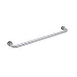 18" / Brushed Nickel | Shower Door Towel Bar with Washer-Tubular | 24 inch shower door towel bar