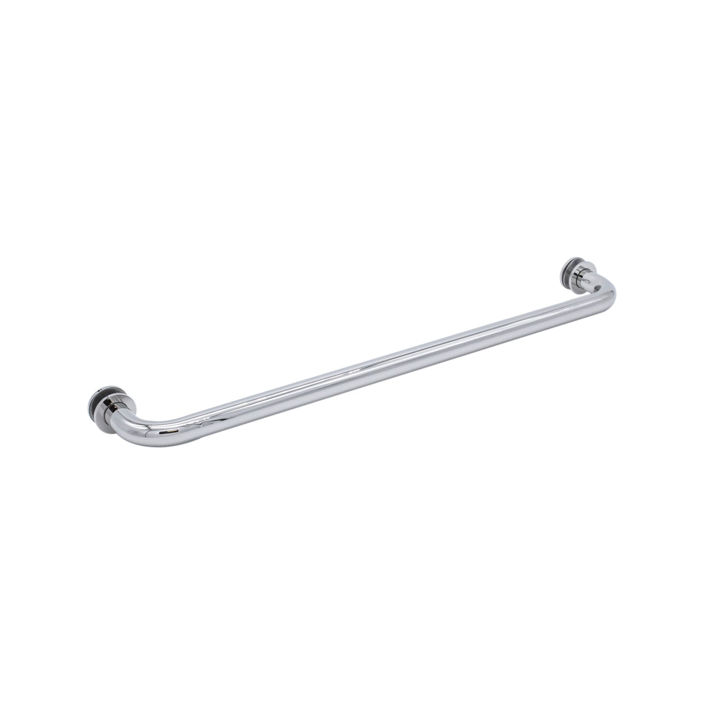 18" / Polished Nickel | Shower Door Towel Bar with Washer-Tubular | 24 inch shower door towel bar