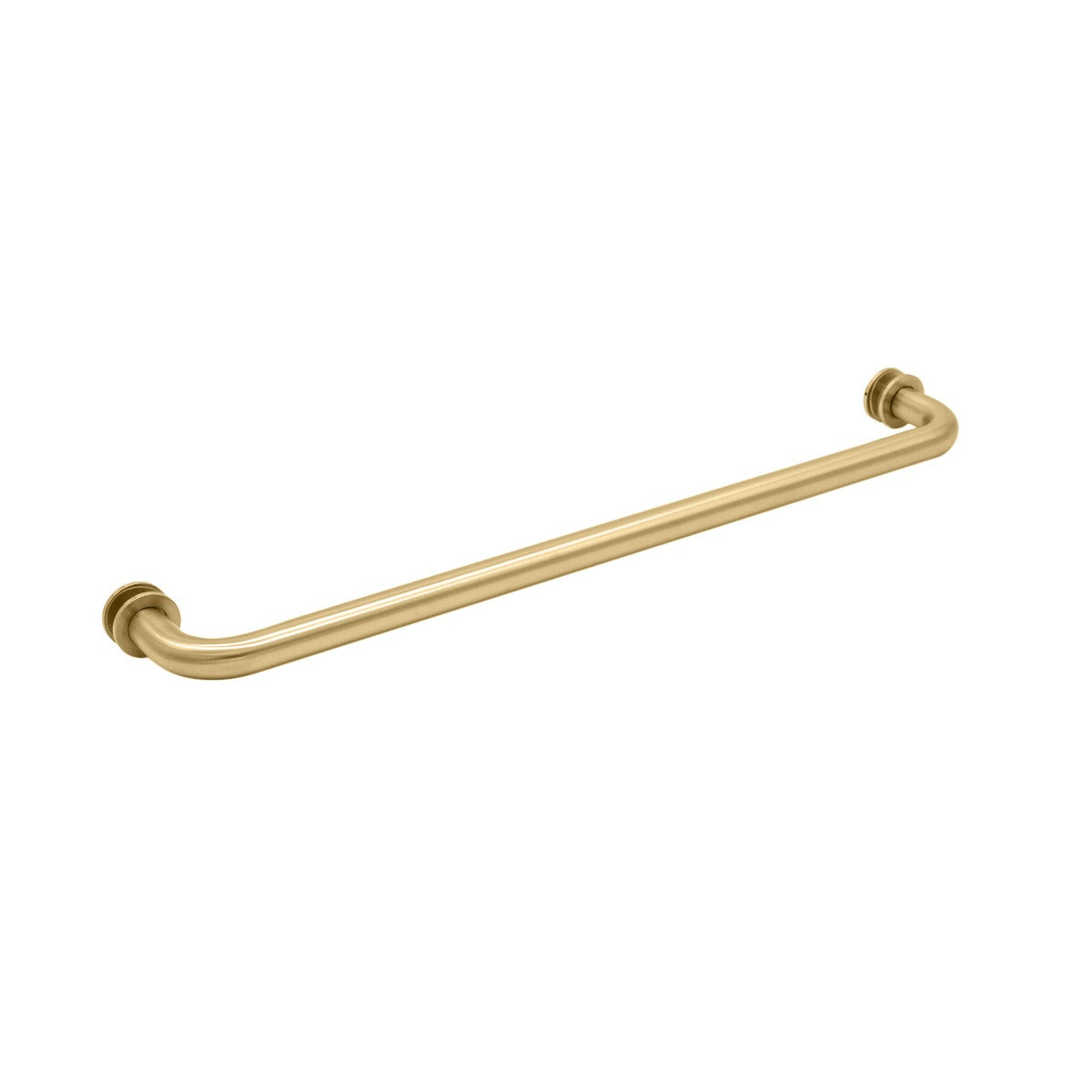 24" / Satin Brass | Shower Door Towel Bar with Washer-Tubular | 24 inch shower door towel bar