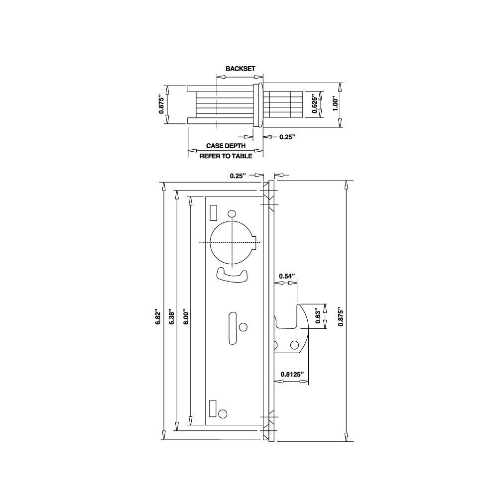 Lock Set Specification Mont Hard Commercial Door Hardware - Hookbolt Lockset 1-1/8
