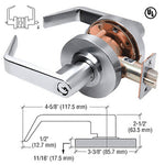 Grade 2 Commercial Door Lock Leverset- Entry Function